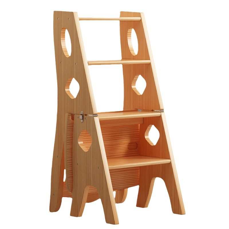 实木加厚梯凳家用多功能折叠梯椅室内登高梯子椅子两用踏板楼直销