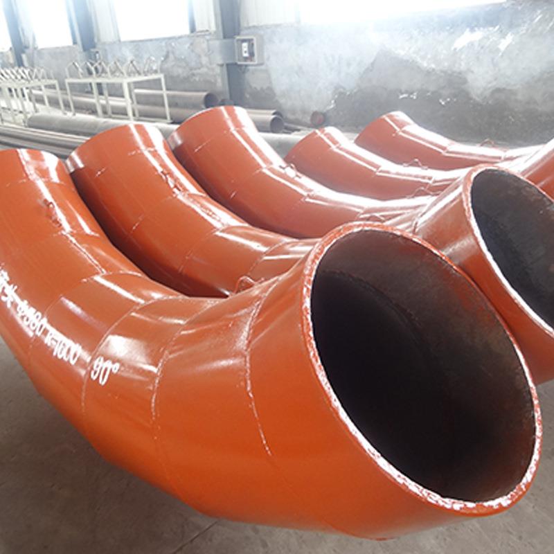 耐磨弯头双金9陶属DN100-DN内衬瓷片0度贴双虾米腰弯管