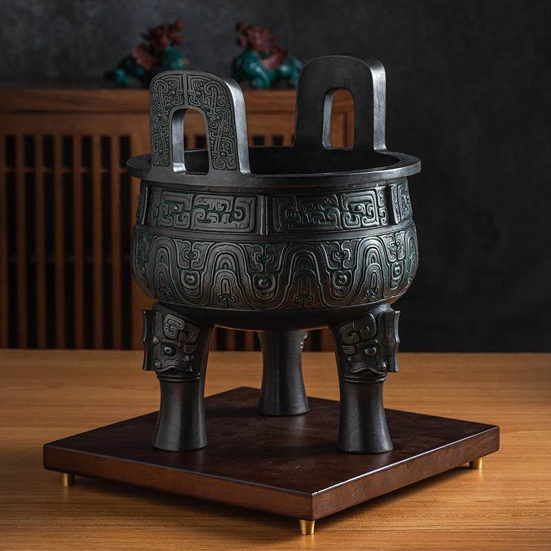 铜鼎摆件仿古青铜器鼎盛千秋工艺品克鼎办公桌玄关酒柜桌面装饰品