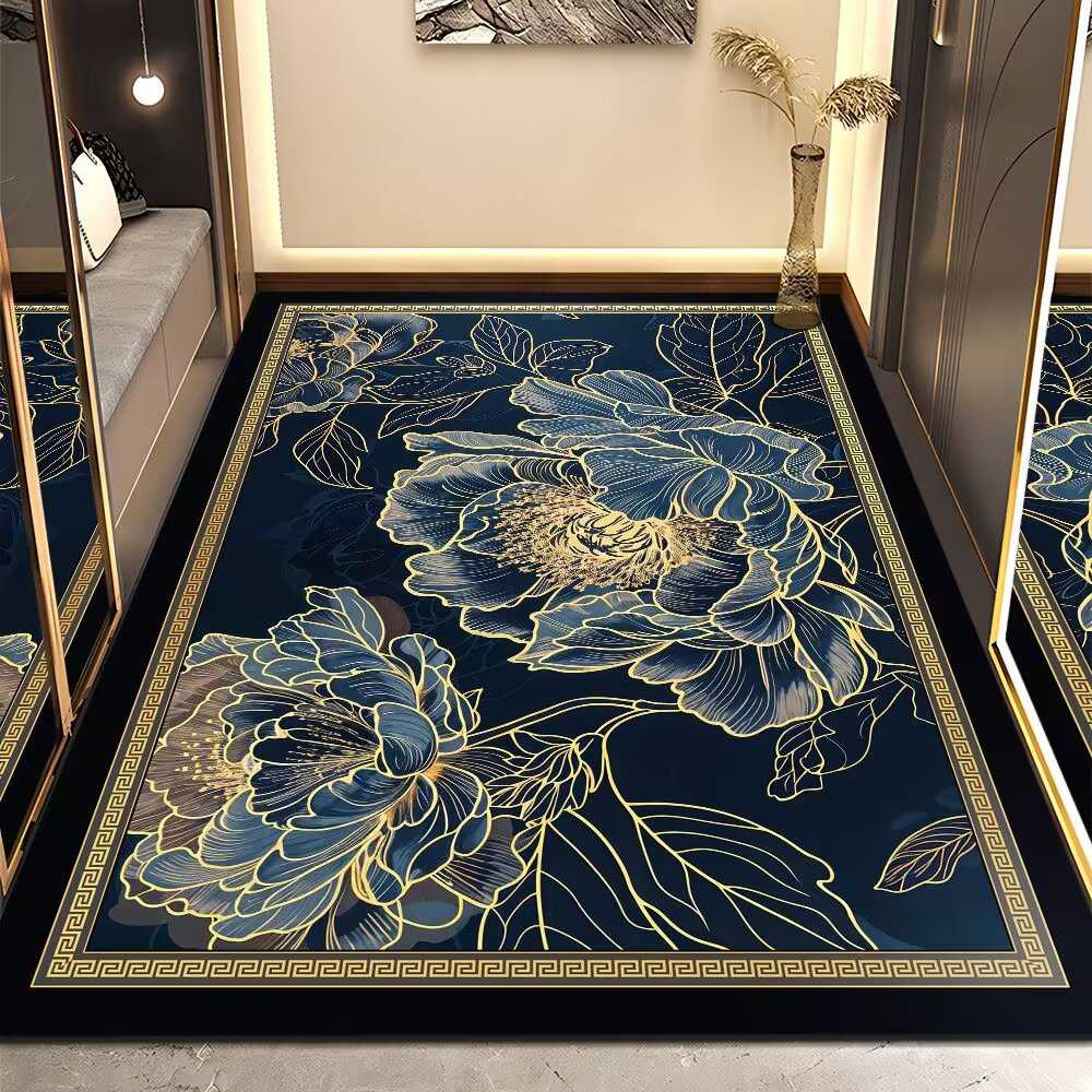 入户门地垫大门口防滑脚垫硅藻泥轻奢进门垫子竖版门垫玄关地毯