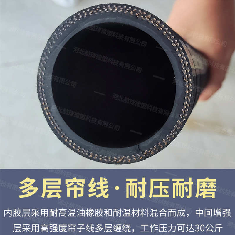 夹布橡胶管挖掘机导热油输油管矿用机械耐高温蒸汽管高压油管软管