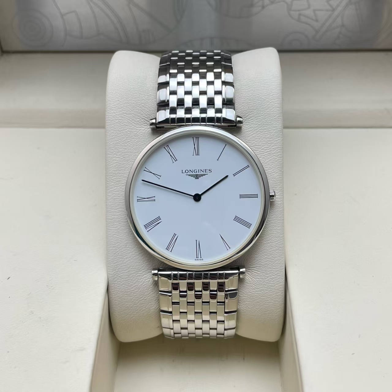 好价9.8新 浪琴嘉岚系列精钢石英腕表36MM男表L4.755.4.11.6