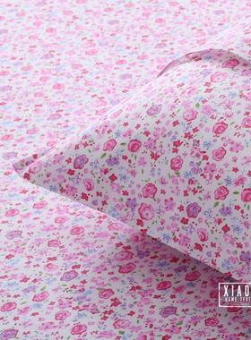 韩版小碎花枕套纯棉一对 全棉斜纹枕头套田园少女心春夏紫色橙色