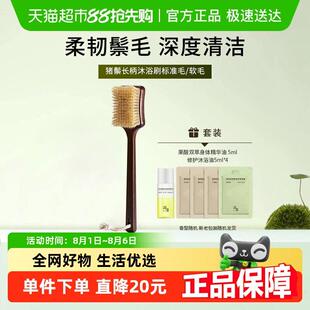 浴见浴刷乌檀木长柄洗澡刷沐浴刷猪鬃毛刷干刷身体刷标准毛/软毛