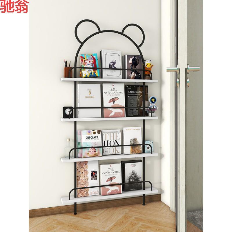 G3V门后书架极窄置物架超薄儿童书柜铁艺绘本书本落地壁挂缝隙收