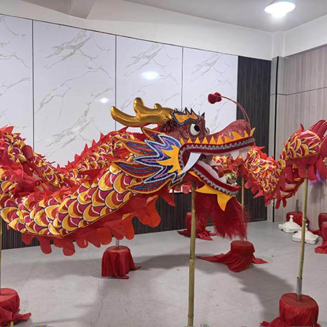 五号学生龙儿童龙绸缎龙8寸龙7-14岁中小学生舞龙舞狮道具龙灯表