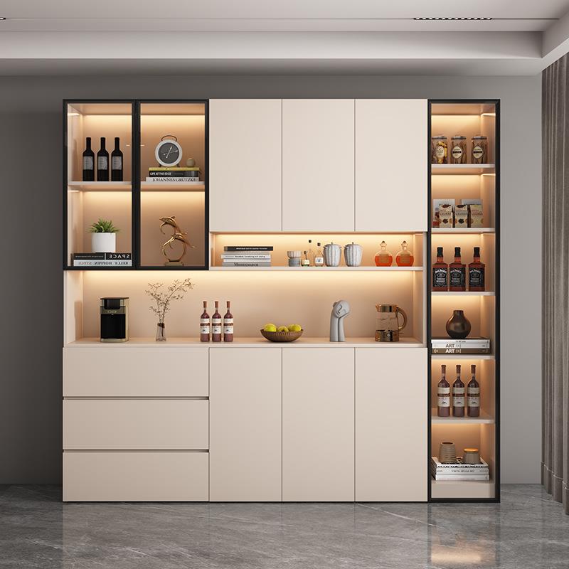 简一约餐柜实木边柜高柜现代靠墙体餐厅收纳客厅酒柜玄SD关柜可可