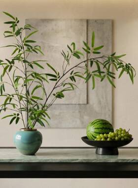 仿真绿植竹子摆件餐桌花摆花酒店前台高级假花摆设桌面花束装饰品
