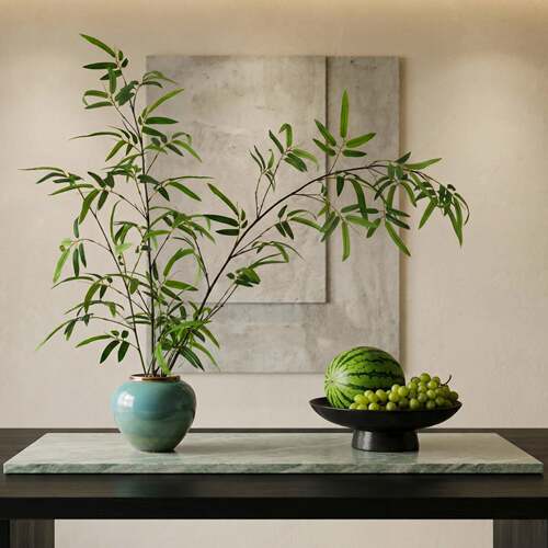 仿真绿植竹子摆件餐桌花摆花酒店前台高级假花摆设桌面花束装饰品