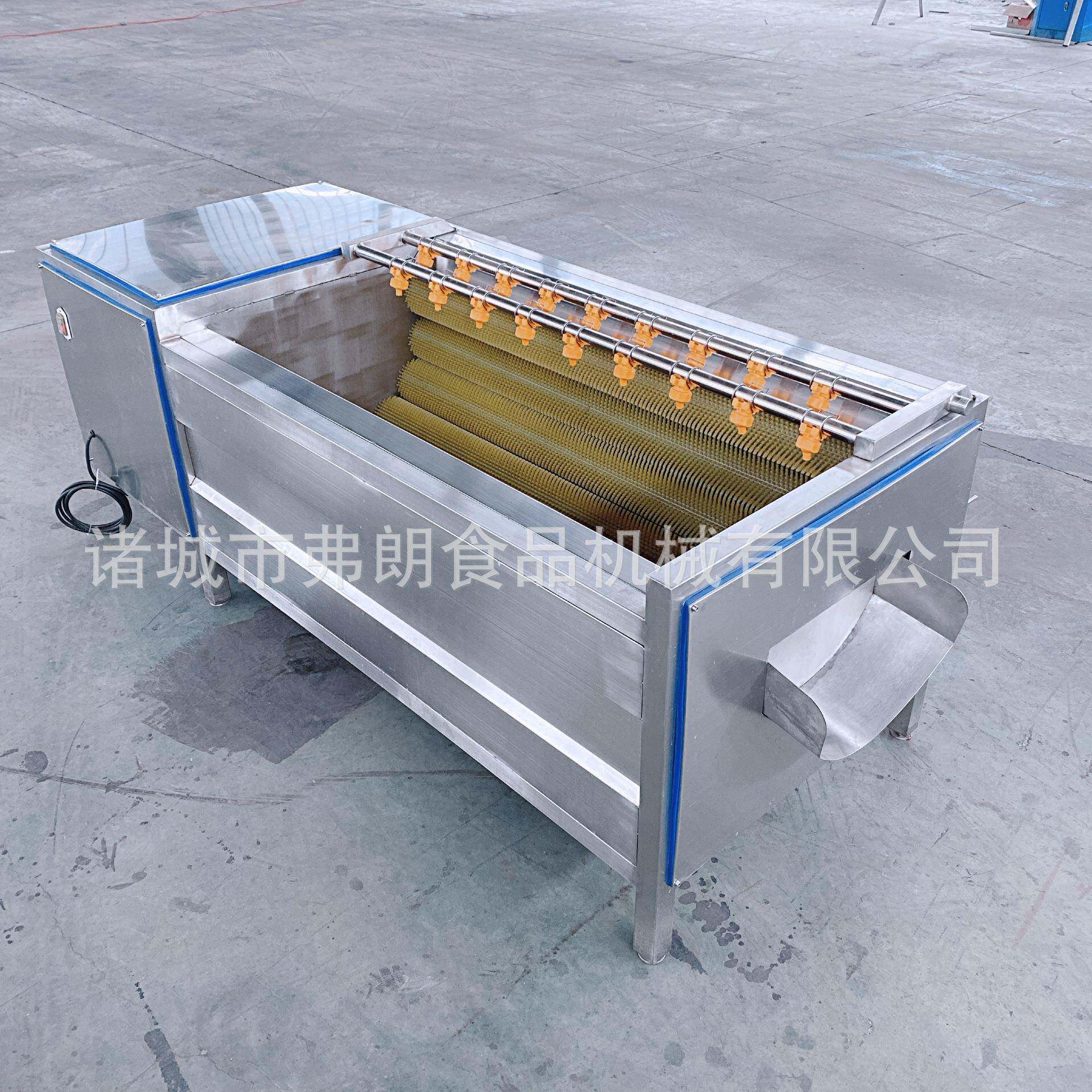 海鲜牡蛎毛辊清洗机滚动式毛辊清洗机现货供应毛刷土豆清洗机