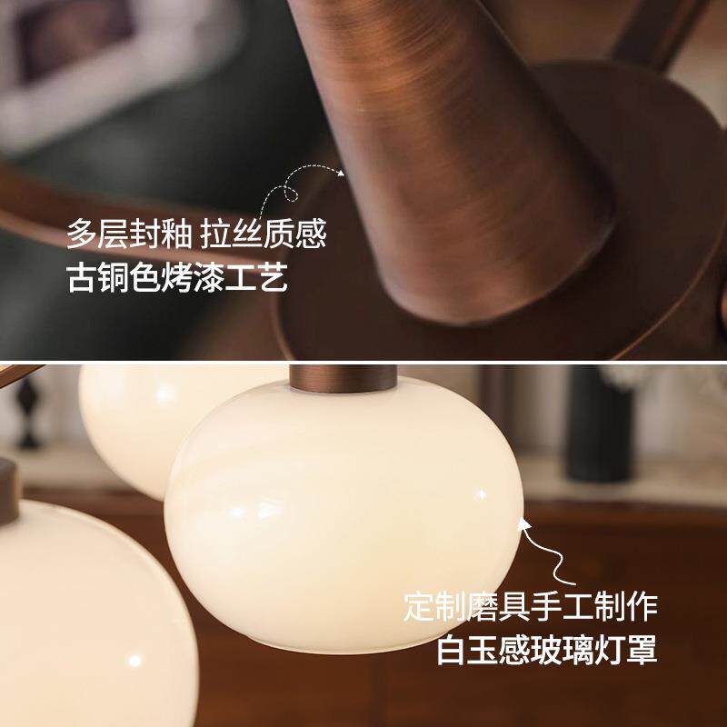 柿子客厅山吊灯美南式古风大厅主灯法式vin270tage复古中洋中灯具