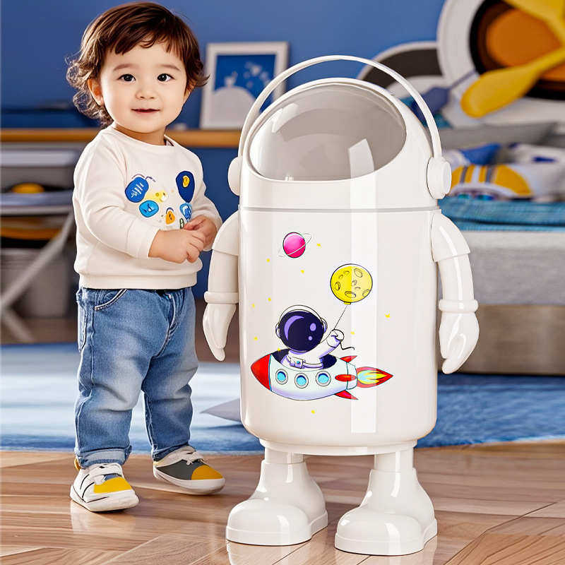 儿童房间垃圾桶家用卡通太空人可爱卫生间卧室床边带盖收纳纸篓,家庭/个人清洁工具,垃圾桶,淘宝优惠券,粉丝福利购,淘宝优惠卷