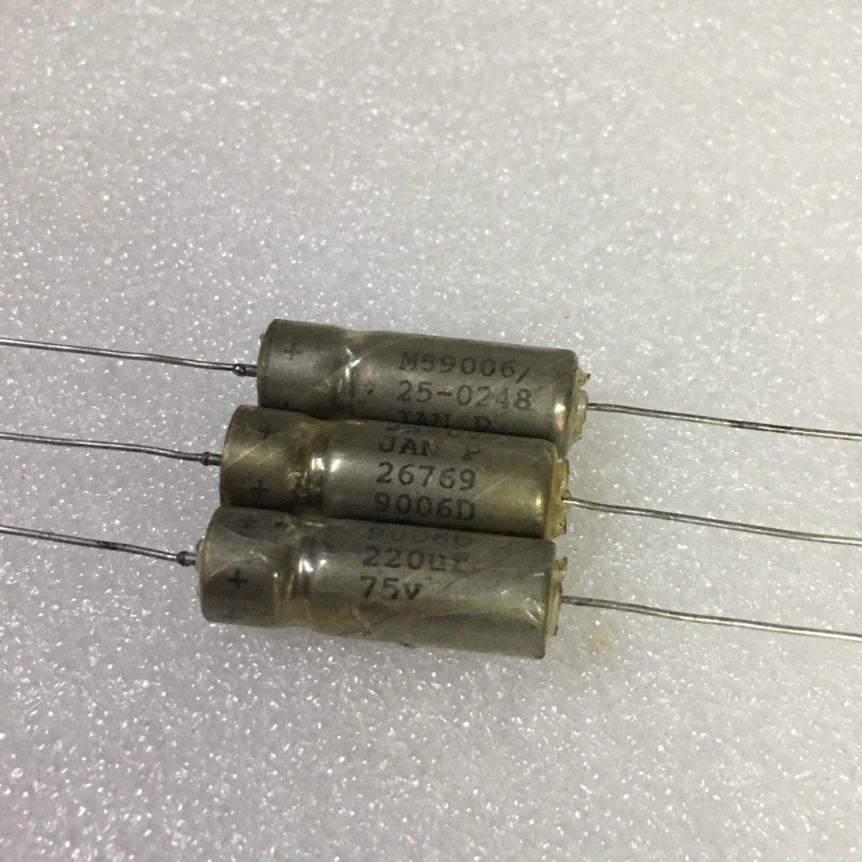 全新美国 JAN 思碧军归M39006 75V 220UF 发烧音频液钛钽电解电容