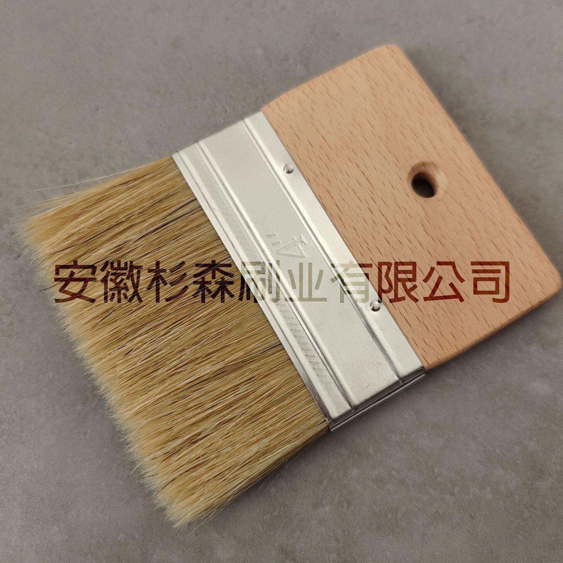 榉木猪鬃板刷工具刷 猪鬃榉木方刷 艺术涂料毛刷 猪毛油漆刷子