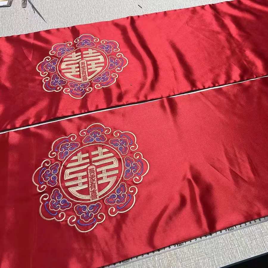 喜庆中新年中式棉麻巾旗茶席艺长条复古婚礼结桌红色婚庆桌布国风