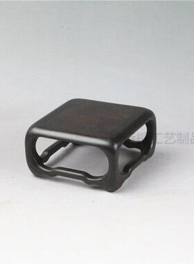 红木摆件微型盆景花瓶古玩玉石中式小方几茶壶底座木托实木紫光檀