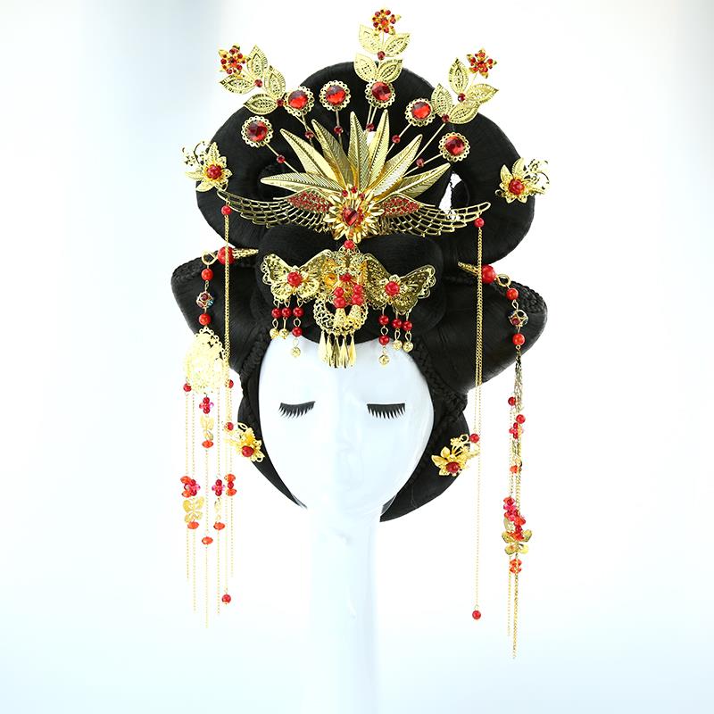 古装武媚娘假发套套装后反串贵妃造型皇整顶头MCE贵妃套头套饰品