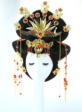 高档装品武媚娘假发套装皇后反串贵套妃造型整顶头套贵妃古头套饰