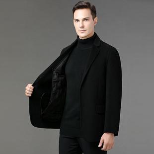 西装 羊毛大衣中男秋冬新长款 外领休闲 M手工双面呢羽绒内胆款 2022
