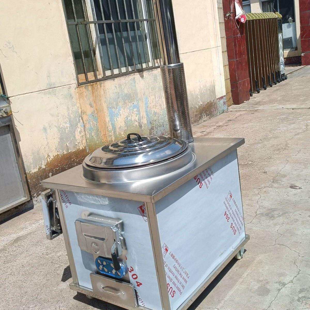 柴火灶一体式节能不锈钢烧木柴炉灶农村家用户外移动大铁锅土灶台