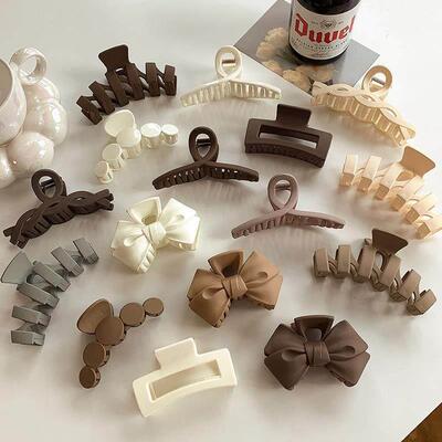 发夹Hot Sale Solid Color Claw Clip Large Barrette Crab Hair