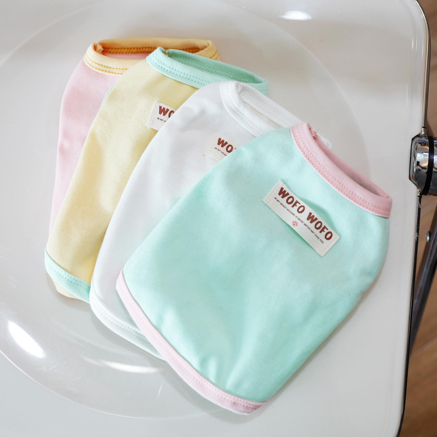 PUPPY PETTE 23春夏款狗狗衣服宠物服装撞色棉布无袖背心厂家