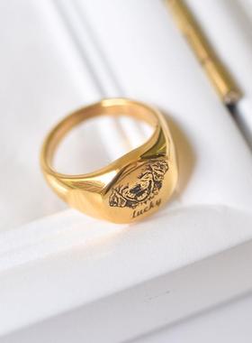 来图定制戒指宠物纪念品猫狗头像照片名字订做钛钢饰品女朋友礼物