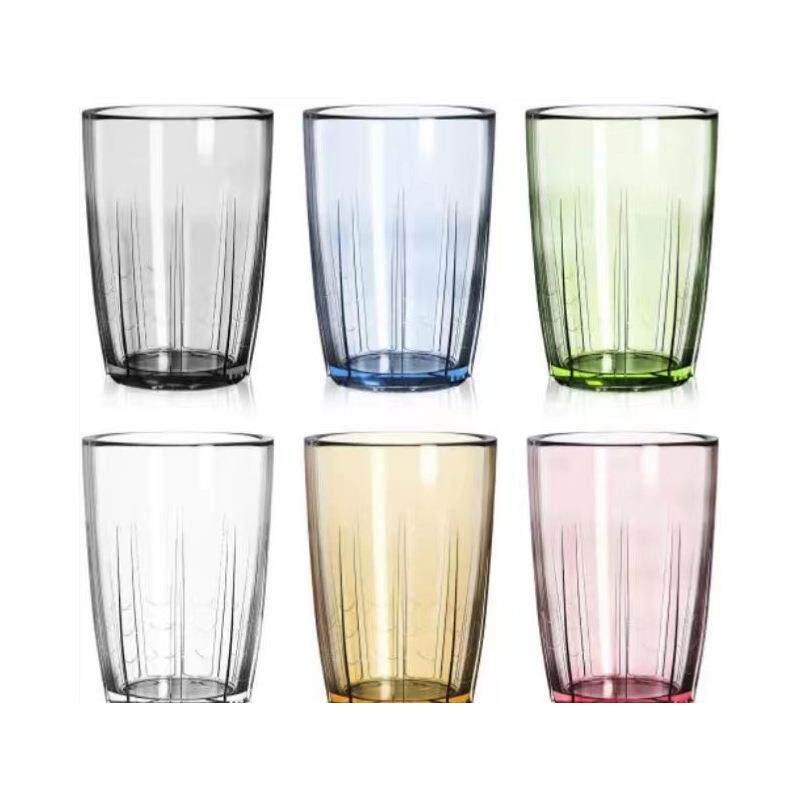 塑料啤酒杯耐高温商用茶水餐厅彩色漱口亚克力饮料杯pc杯子便携