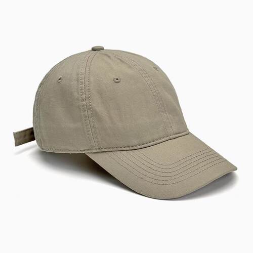 Twill 6 Panel Low Profile Baseball Cap in Grey Cotton for
