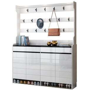 门厅柜鞋柜挂衣架一体衣帽柜简约现代组合储物柜玄关柜多功能鞋橱