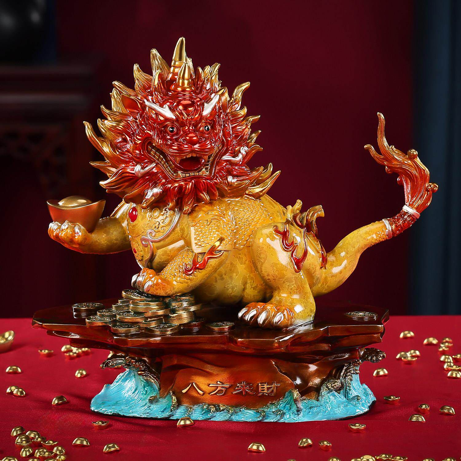 彩铜《八方来财》铜貔貅摆件家居客厅办公室装饰品开业乔迁礼品