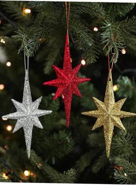 圣诞Christmas tree decorations Explosion Star Octagonal Star