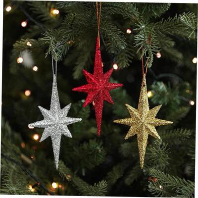 圣诞Christmas tree decorations Explosion Star Octagonal Star
