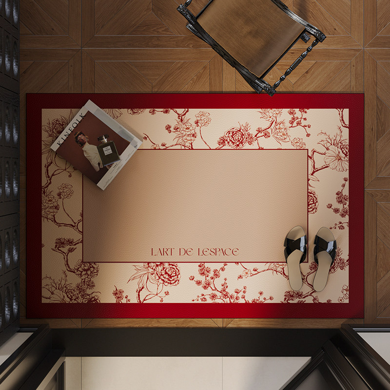 疏影法式入户门地垫进门红色门垫防滑耐脏脚垫门口可裁剪皮革地毯,居家布艺,入户地垫,淘宝优惠券,粉丝福利购,淘宝优惠卷