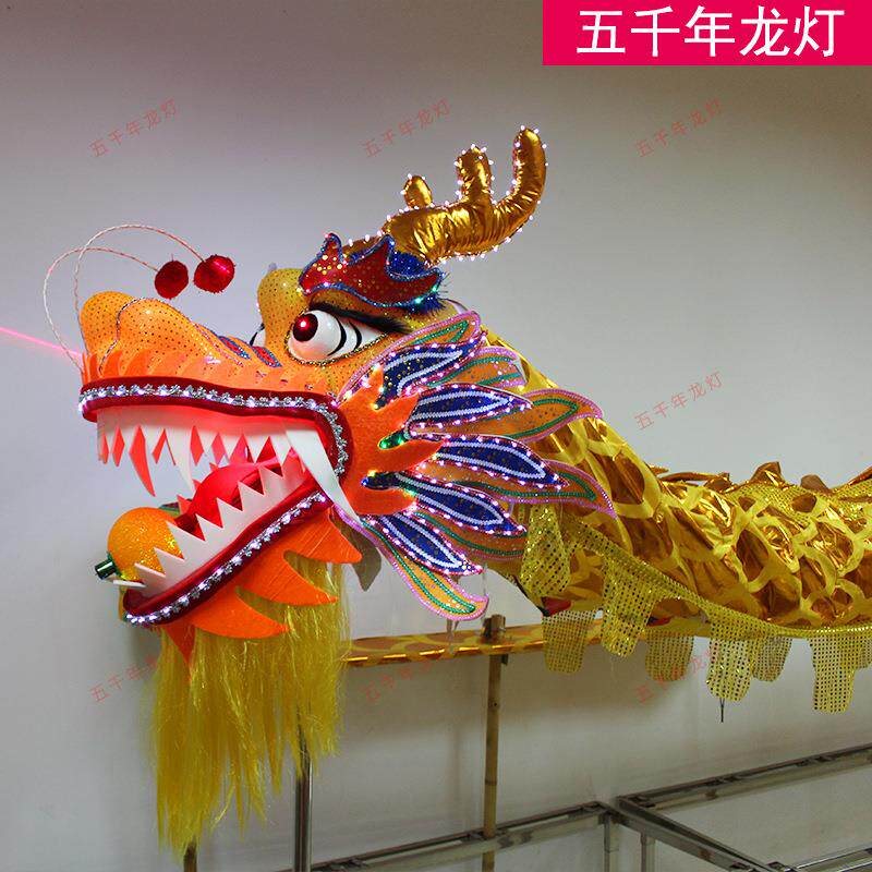 舞龙灯道具灯光龙南龙北龙舞龙春节龙头表演道具民间手工艺品