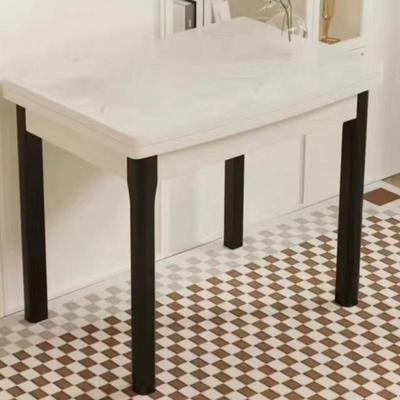 岩板折叠餐桌家用小户型现代轻奢简约伸缩实木餐桌椅组合桌子饭桌