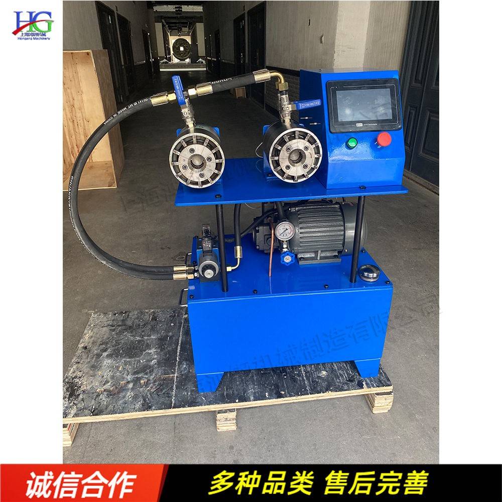 全自动数控软管扣压机 双机头卫浴管缩管机 小型喷水管压管机