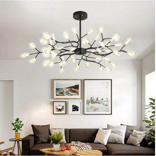 322北欧中山灯高具客厅级感氛围卧形室服装店餐厅萤火虫枝灯吊灯