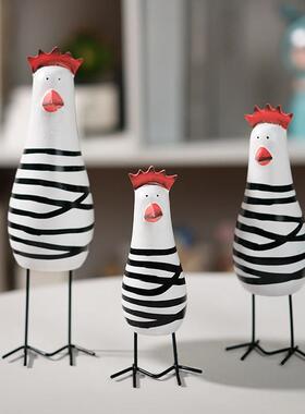 木质动物客厅手作猫咪鱼鸡木雕家居办公室隔板装饰摆饰生日礼物