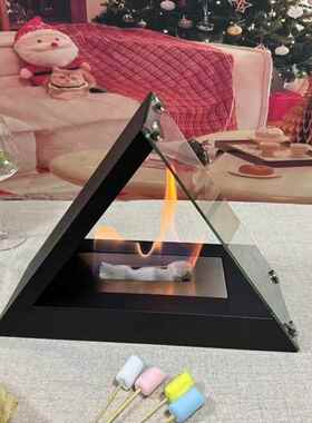 酒精10989炉真壁火炉取暖炉台式便壁炉桌面火炉户火外携酒精观火