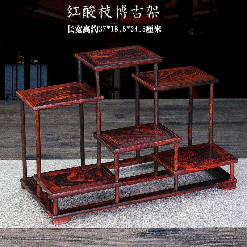 大微酸枝博古架小宝阁奥黄檀红木微奥黄檀紫砂茶壶展多示架红茶店