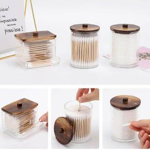 Set Accessories Qtip Holder with Bathroom Storage Organizer