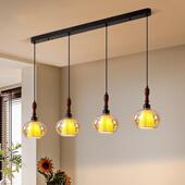 2025新款 复古风多头餐桌灯高级感中古风吧台岛台灯具 餐厅吊灯法式