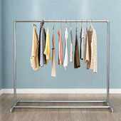 凉单杆衣架晒阳台晾衣架镀锌服装 店落地晒衣衣家用架钢管被杆式