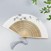 纸扇折扇古风男女汉服可携式 中国风双面带香味背面空白可创作小扇