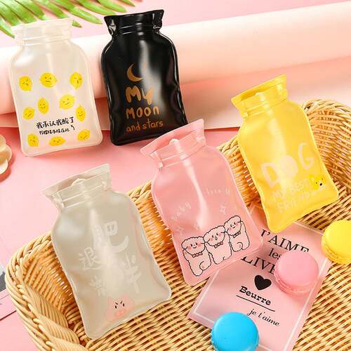 PVC Cartoon Printed Hot Water Bottle, Mini Water-Filled Hand