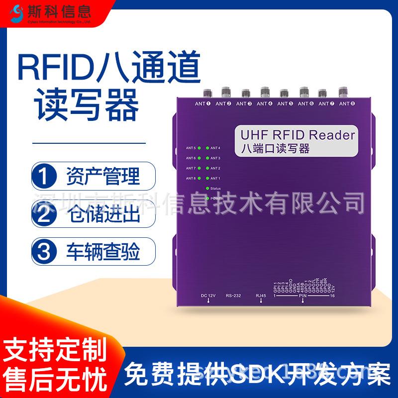 超高频RFID八通道读写器服装零售图书管理多标签识别防碰撞系统图片
