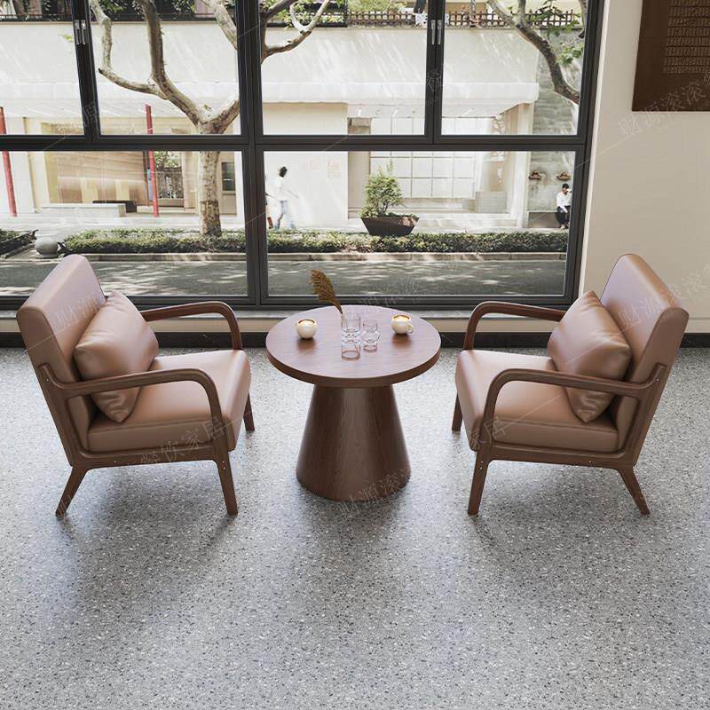 覆古咖啡厅桌椅组合民宿酒店奶茶店高档沙发洽谈会客接待休闲 商