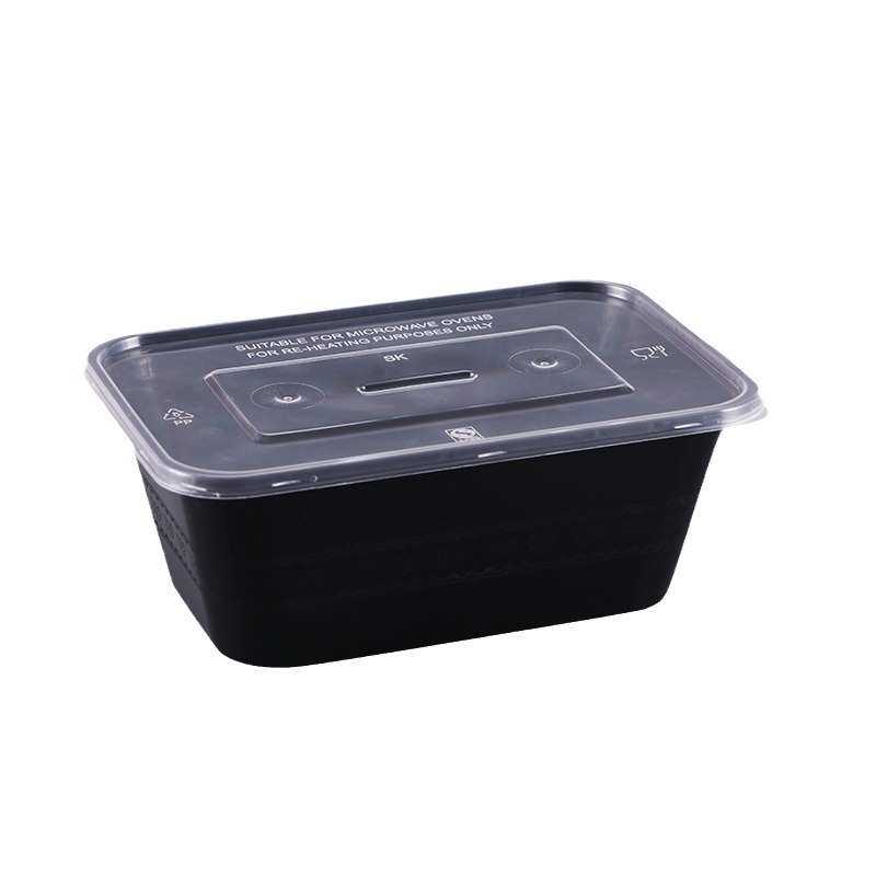 塑料餐盒一次性长方形外卖饭盒加厚快餐便当盒500ml带盖打包盒