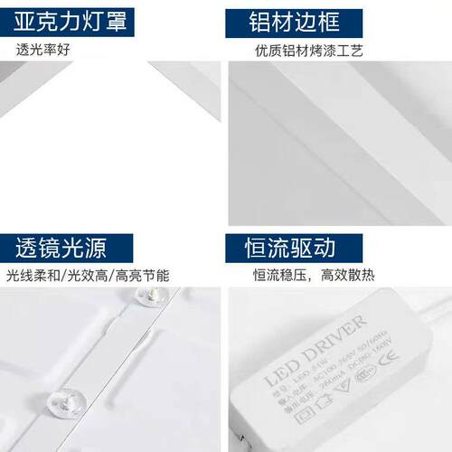 LED明装面板灯600*600方形明装led面板灯办公室60x60铝材吸顶灯